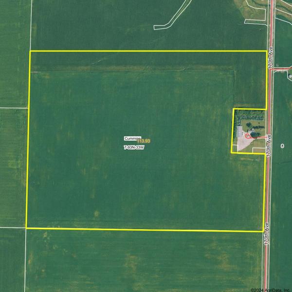 114 +/- acres – To be determined by survey